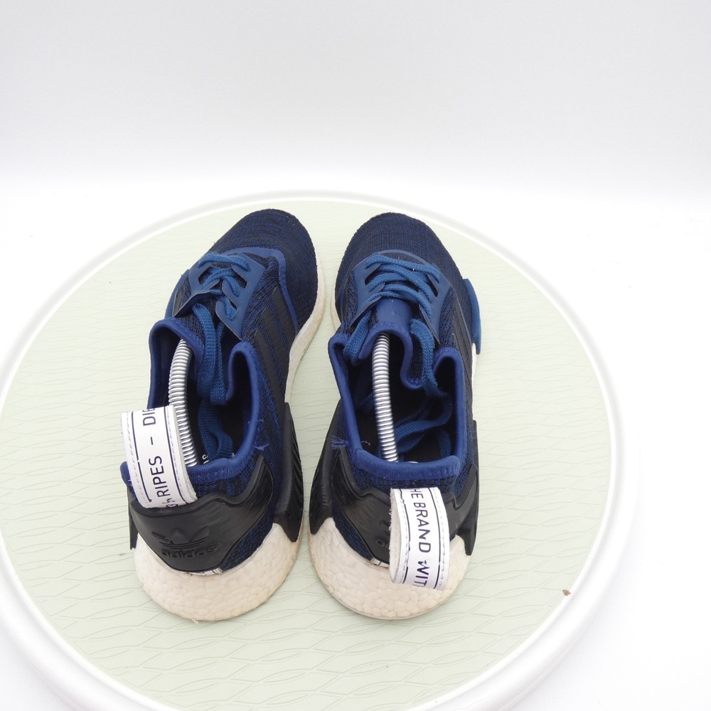 Adidas NMD R1 Mens US 12 Athletic Trainer Shoes Mystery Blue White Sneakers - Picture 5 of 9